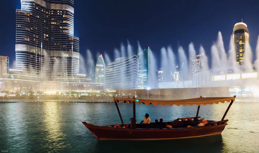 7. Explore the Dubai Fountain and Burj Khalifa Lake Boat Ride