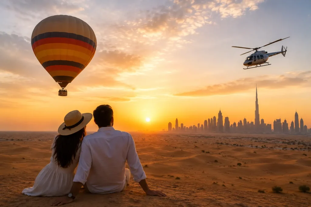 Desert sunset with adventurous views